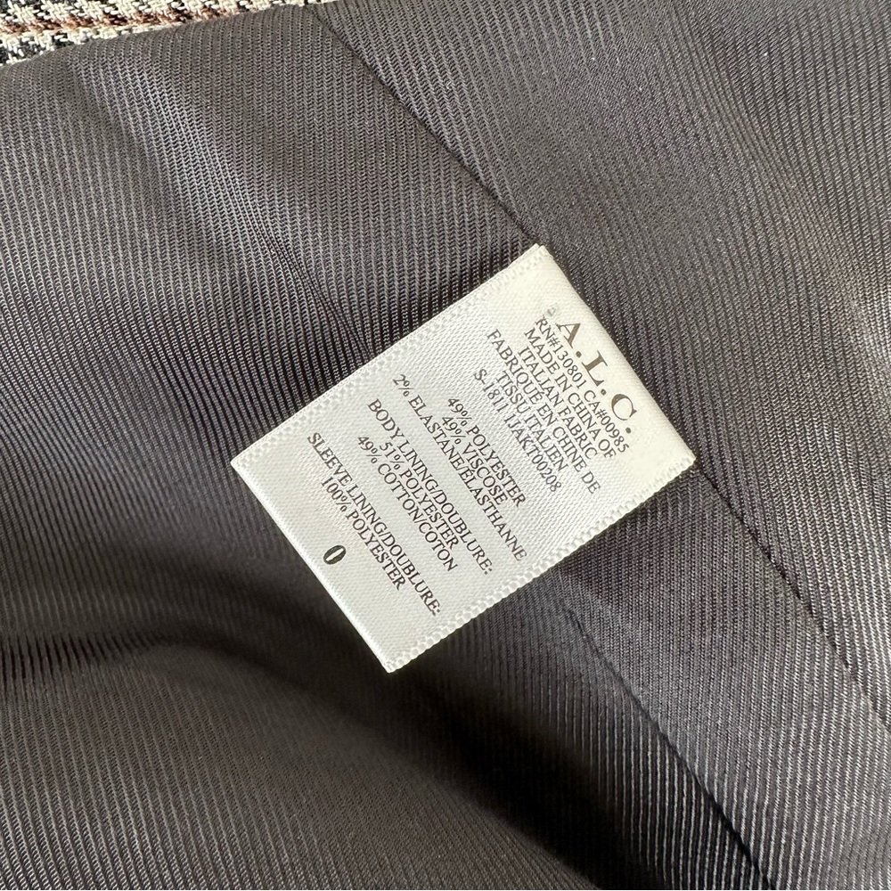 A.L.C. Sedgwick Houndstooth Blazer Grey Multi 0 - Picture 5 of 8